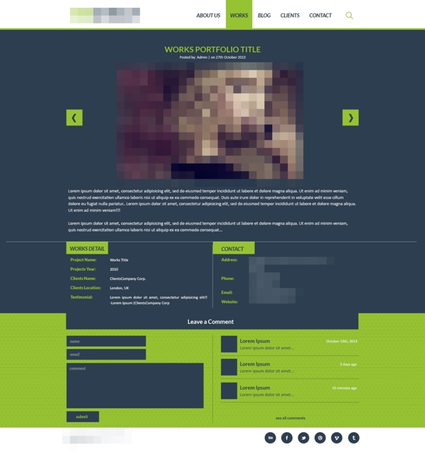 绿色网页UI商务电子产品详情界面设计素材