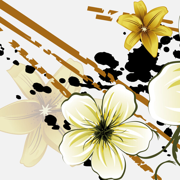 白色花朵三聯(lián)畫