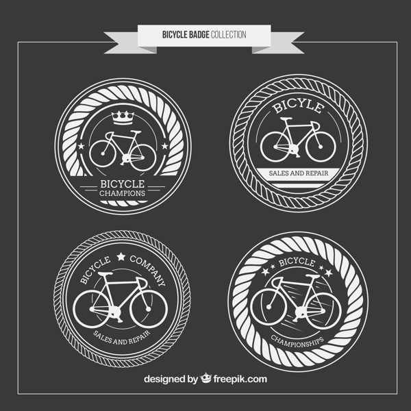复古自行车徽章设计