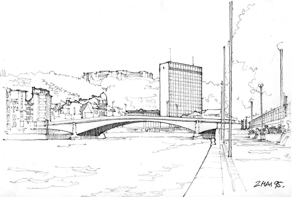 城市拱橋建筑效果圖