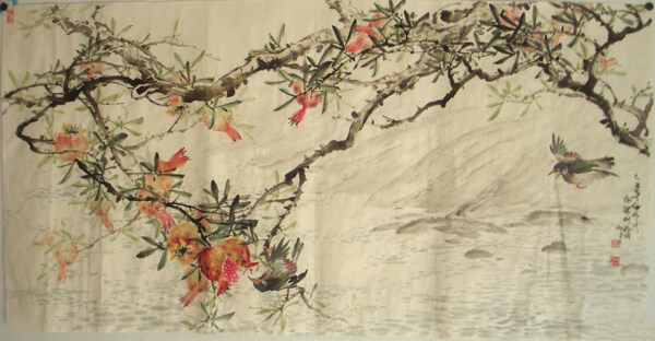 水彩國(guó)畫(huà)圖片