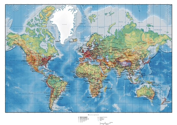 丘陵地形矢量图矢量地图的世界地图
