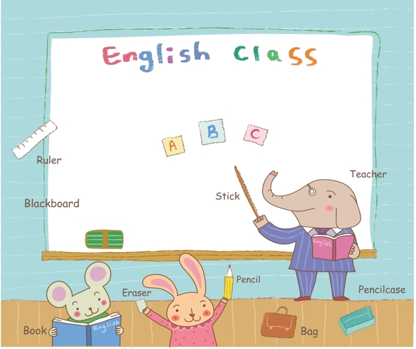 小动物的英语课堂图片