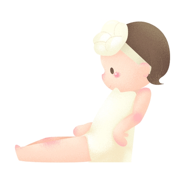 手繪女孩美容護(hù)膚png素材