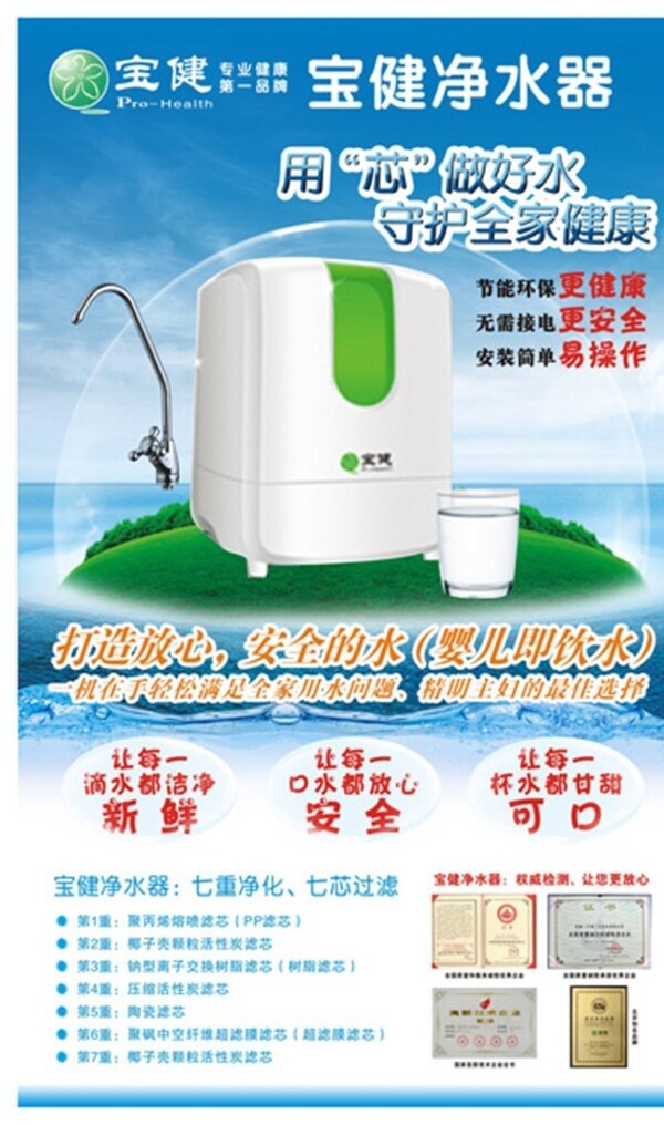 寶健凈水器海報(bào)圖片