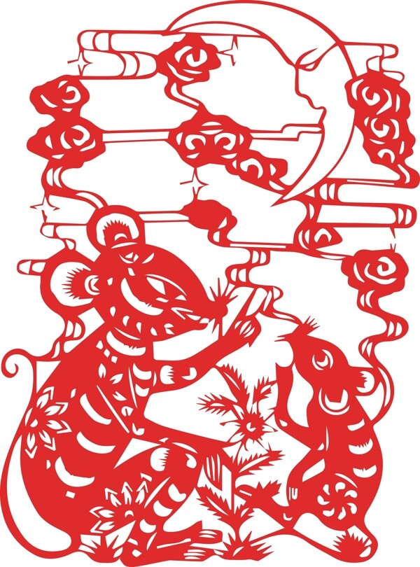 剪紙鼠