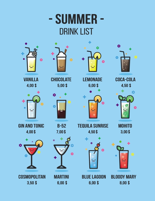 有趣的夏天饮料清单