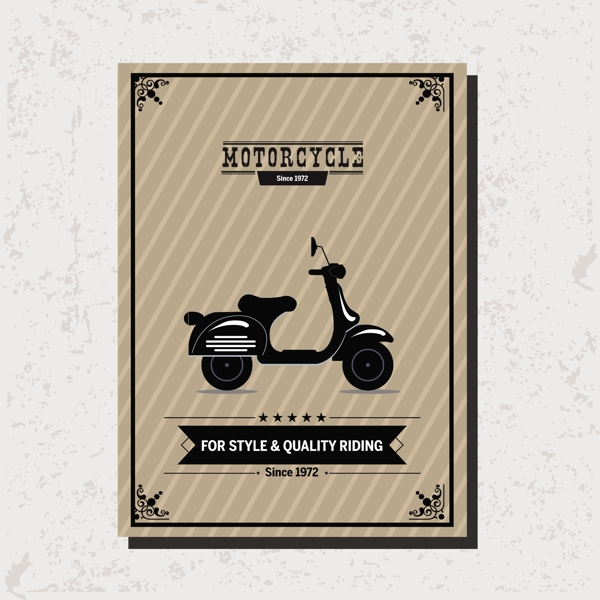 复古摩托车车行海报设计元素