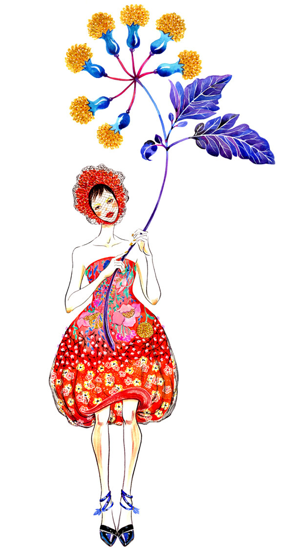花朵抹胸裙設計圖