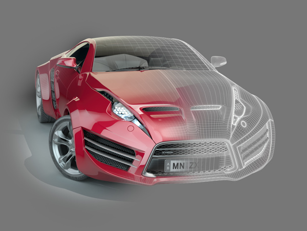 红色跑车模型图片