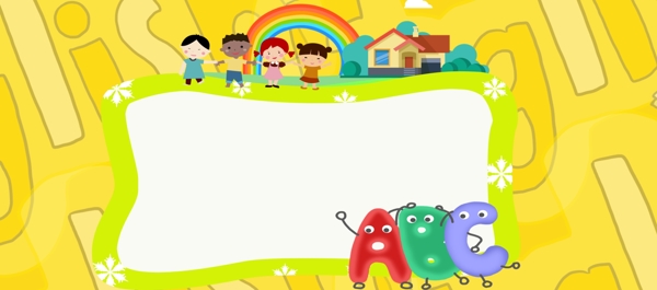 英语补习班儿童教育卡通Banner背景