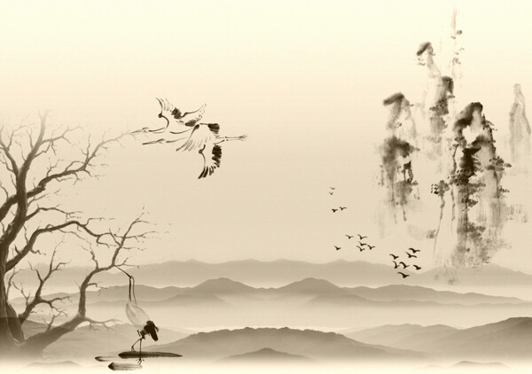 水墨山水畫圖片