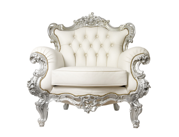 高清白色富贵椅真皮椅