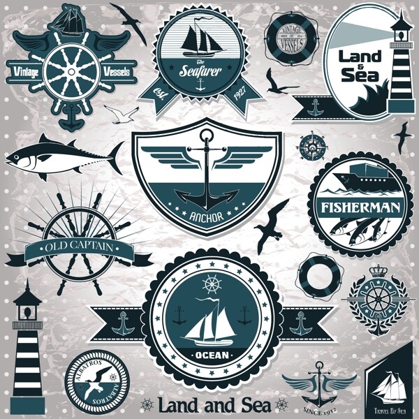 海洋徽章logo圖片
