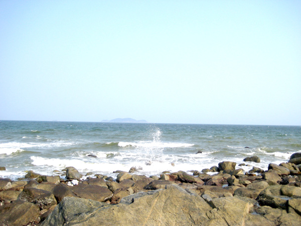 自然风景海景海水海浪海石图片