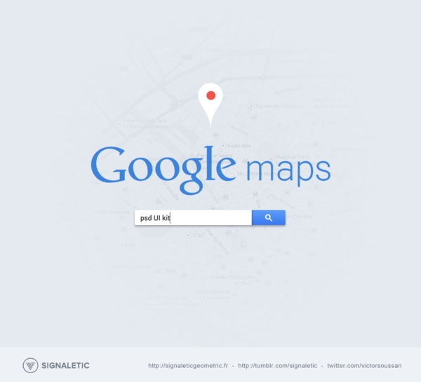 Google地图UI界面psd