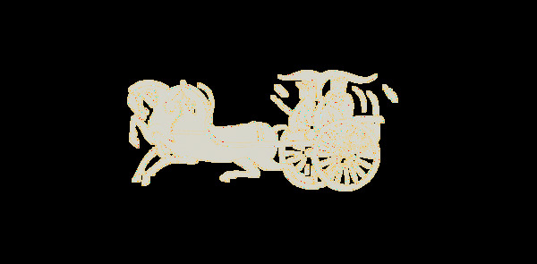 卡通中国古代马车png元素