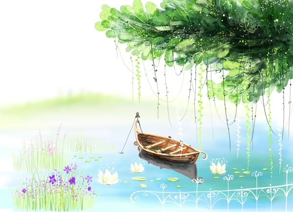 漫畫風(fēng)景自然風(fēng)光分層素材PSD46