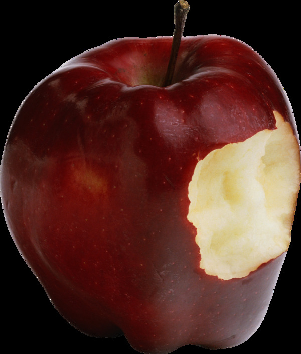 被咬一口的红苹果免抠png透明图层素材