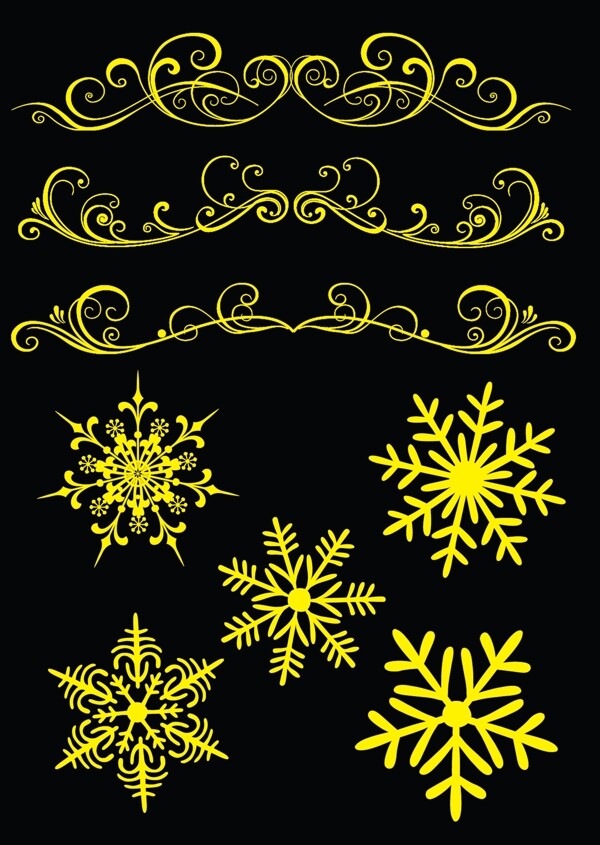 花紋花邊雪花圖片