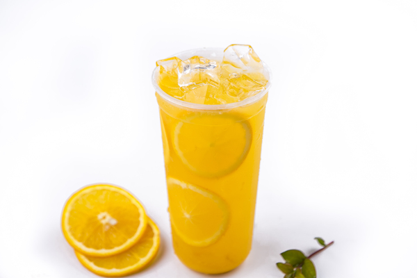 鲜榨柠檬橙汁摄影照片