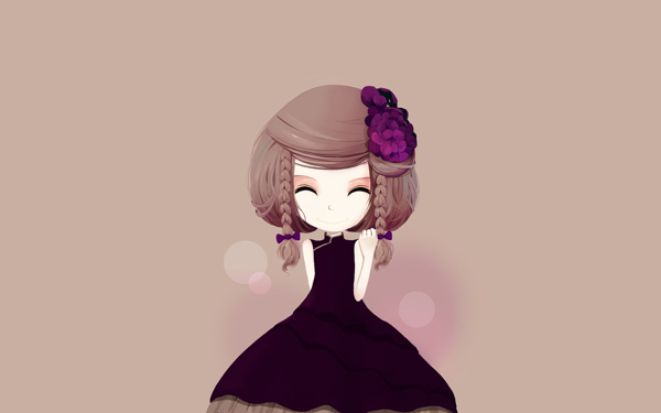 微笑黑裙少女