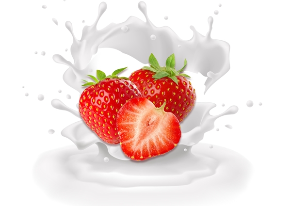 草莓牛奶喷溅效果