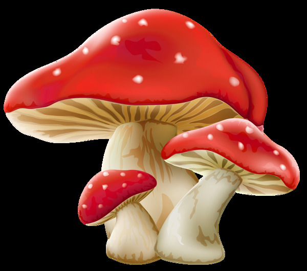 卡通红色大蘑菇png元素