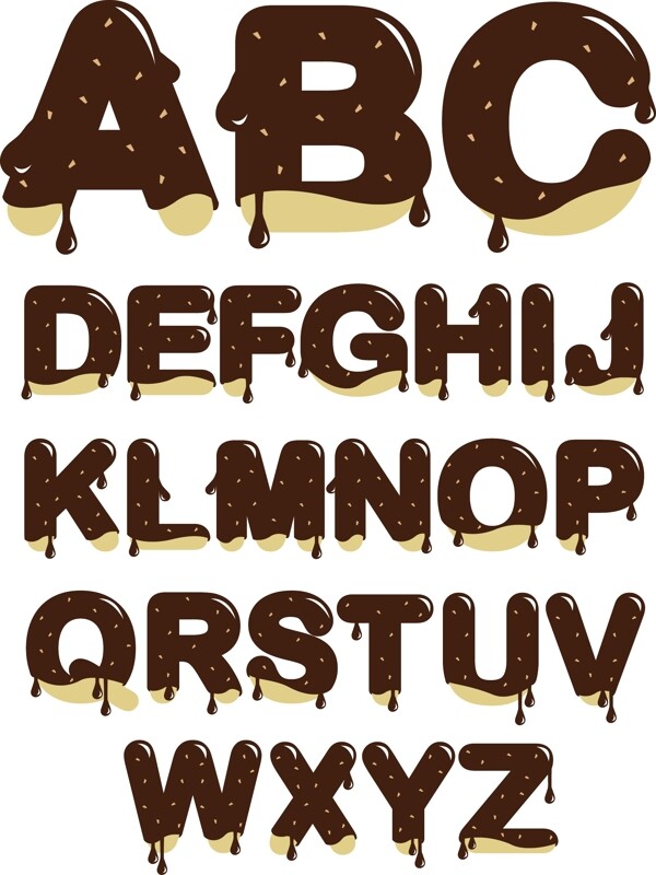 巧克力英文字母图片