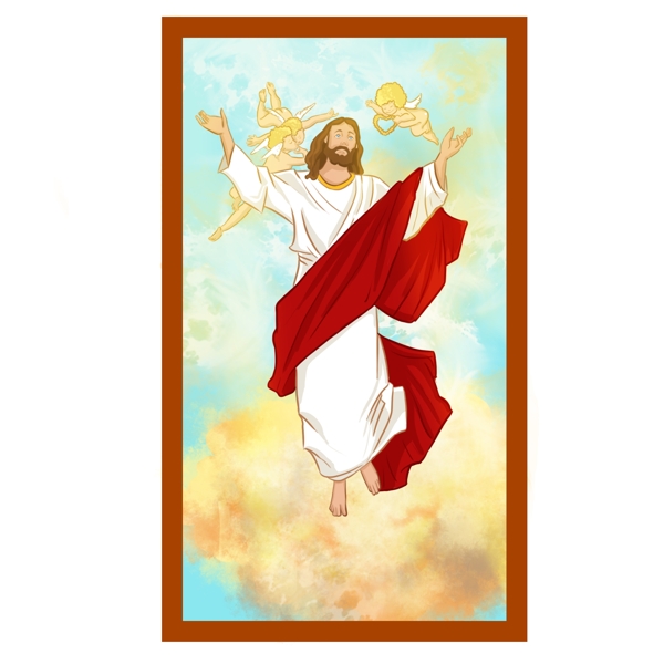 可商用高清手绘复活节耶稣
