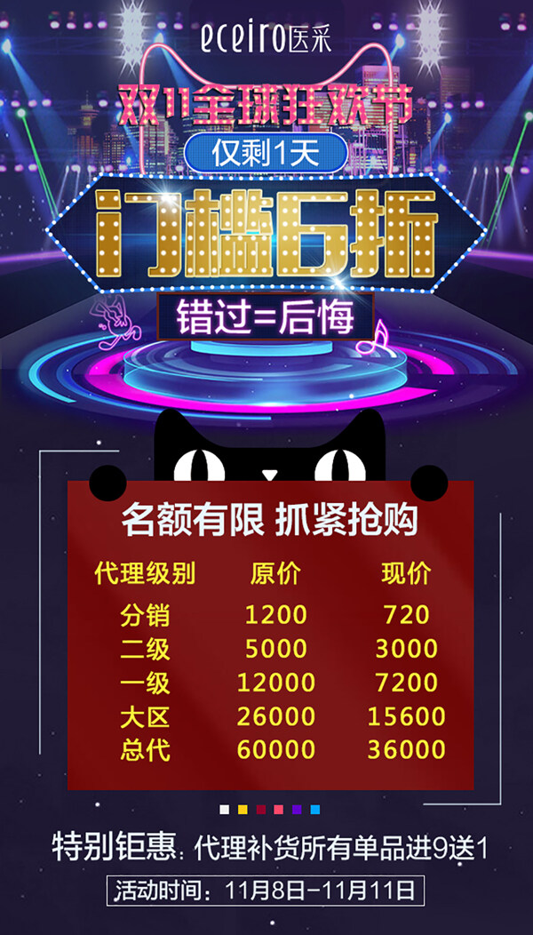 雙十一門檻6折