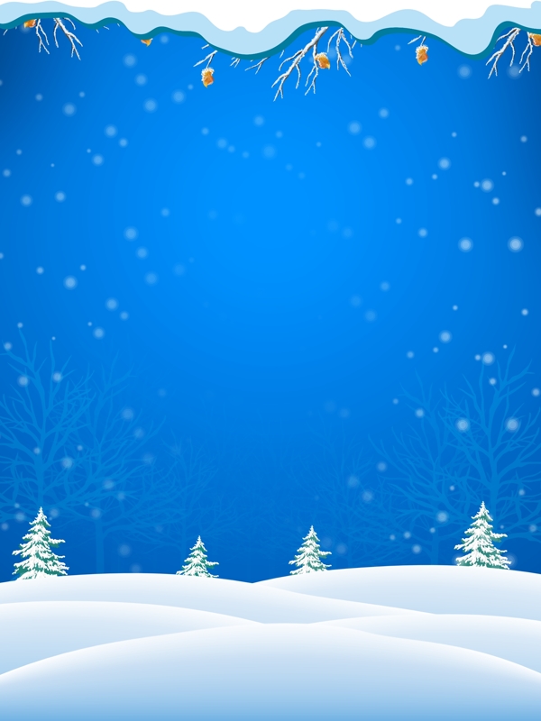 彩繪冬季雪地背景素材