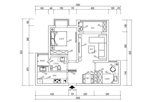 小户型家装CAD平面图