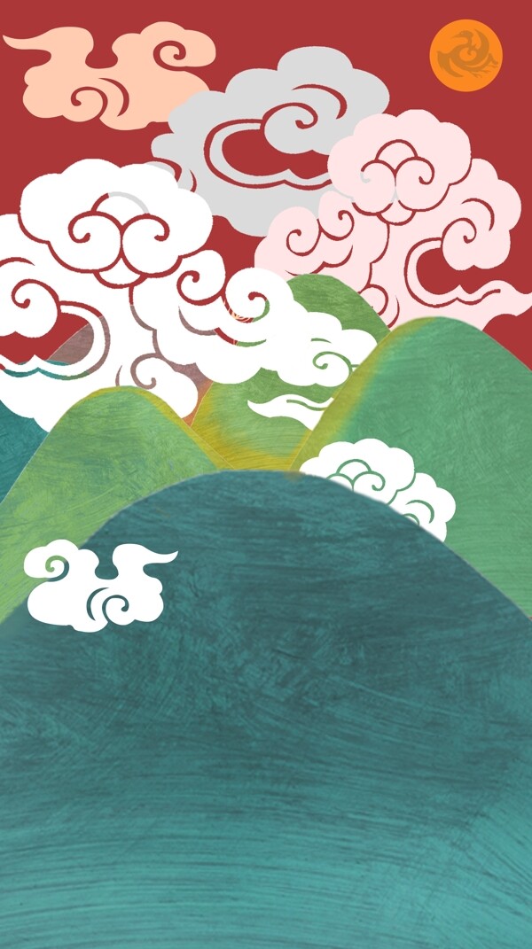 古風(fēng)背景中國(guó)風(fēng)app初始圖山風(fēng)景祥云背景