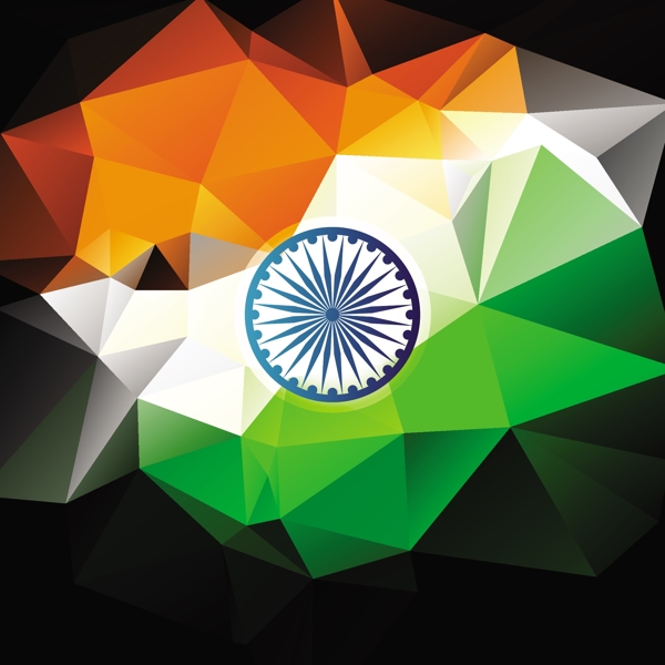 印度国旗三色多边形