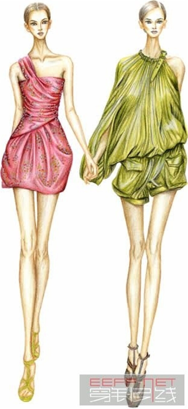 2款純色女裝設計圖