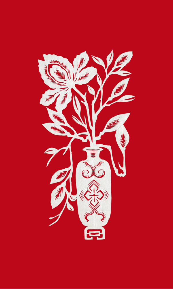 民間剪紙杜鵑花
