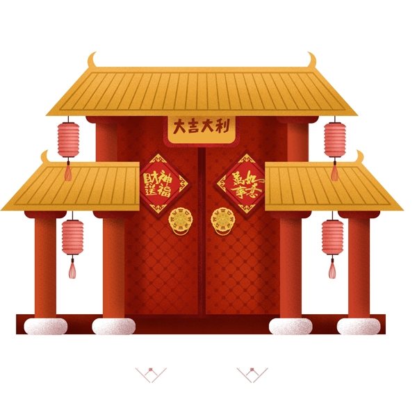 传统新年大吉大利新年元素设计