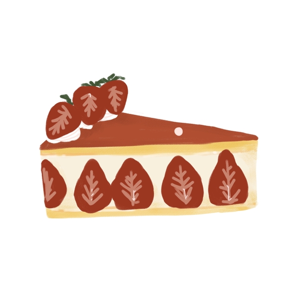 草莓夹心巧克力酱手绘蛋糕