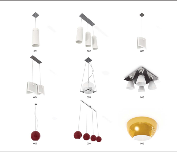 室內(nèi)設(shè)計(jì)燈具3D模型吊燈臺(tái)燈壁燈吸頂燈