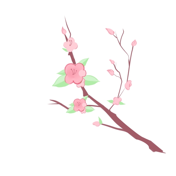 春季粉色桃花枝插图