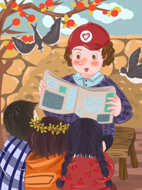 国际志愿者日志愿者教留守儿童读书学英语