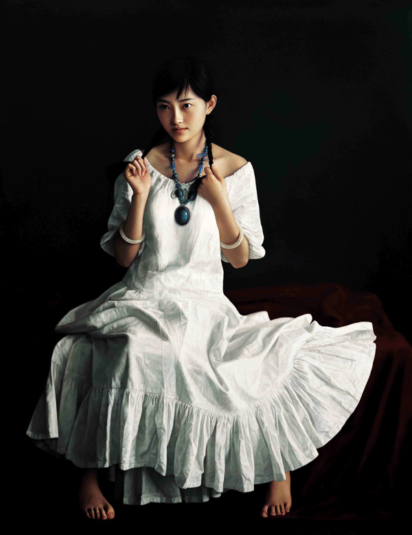 美女油畫肖像圖片