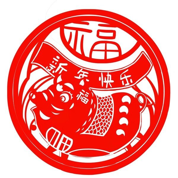 剪紙豬手繪卡通人物PNG素材