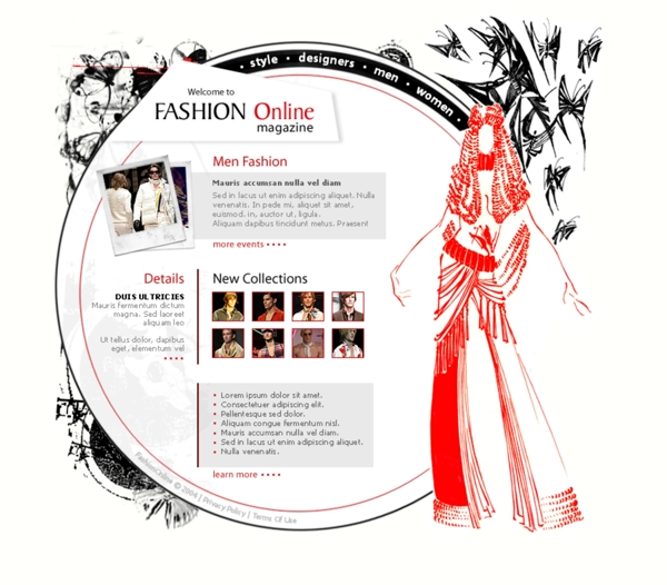 欧美服装艺术网页模板3图片