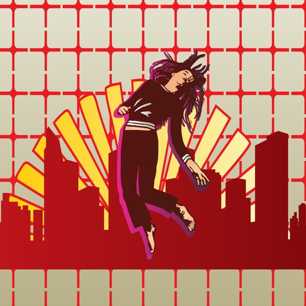 印花矢量圖時(shí)尚休閑女裝抽象人物女人免費(fèi)素材