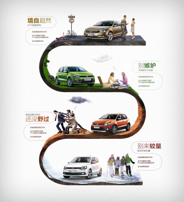 創(chuàng)意汽車促銷首頁P(yáng)SD分層素材