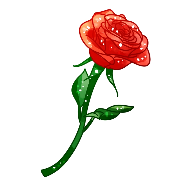 一支红色玫瑰花元素可商用