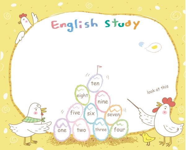 英语学习动物漫画矢量EPS07