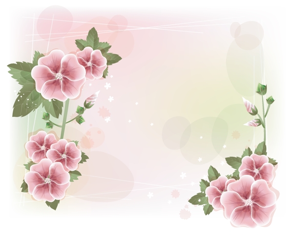 花朵花圈花框韓國矢量向量素材